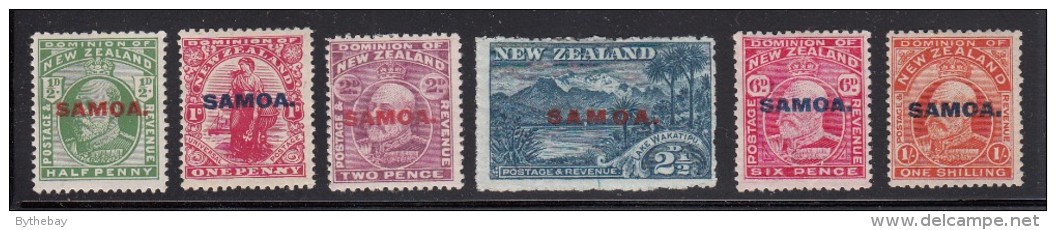 Samoa MH Scott #114-#119 SG #115-#121 Set Of 6 Samoa Overprint On NZ Edward VII, Lake Wakatipu - Samoa