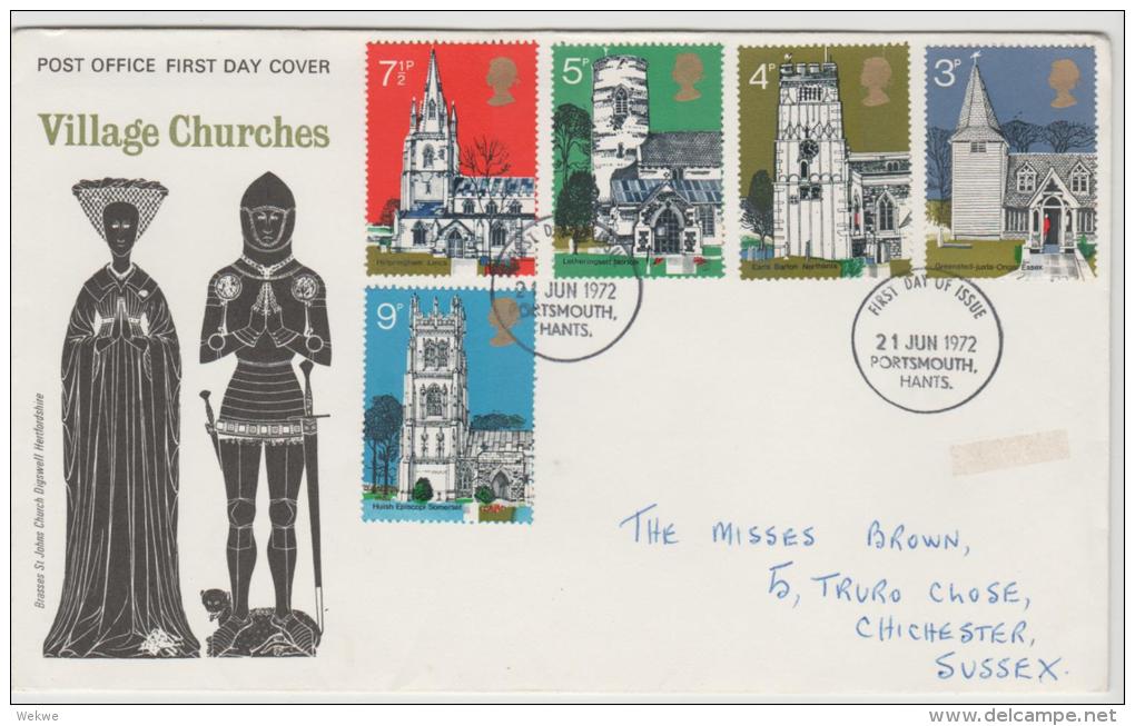 Grossbritannien XX001 /  Kirchen 1972, FDC - 1971-1980 Decimal Issues