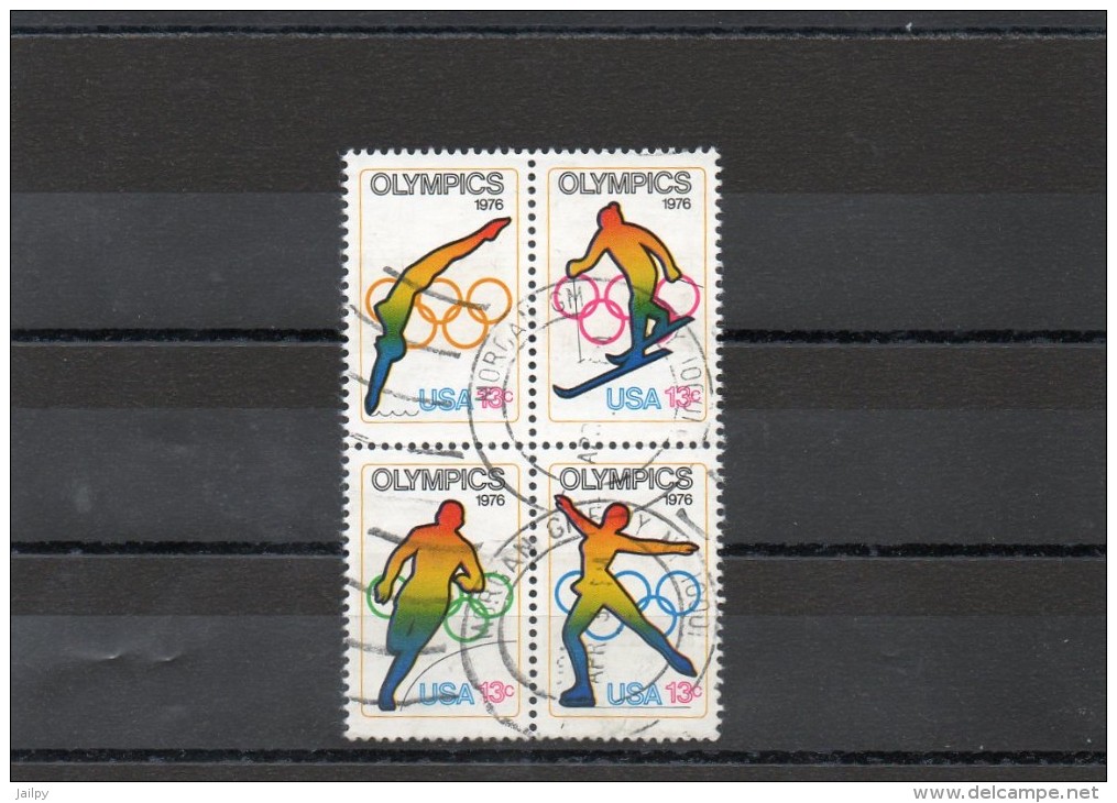 ETATS-UNIS     4 Timbres Se Tenant 13 C      1976   Y&T: 1140 à 1143    Oblitérés - Gebraucht