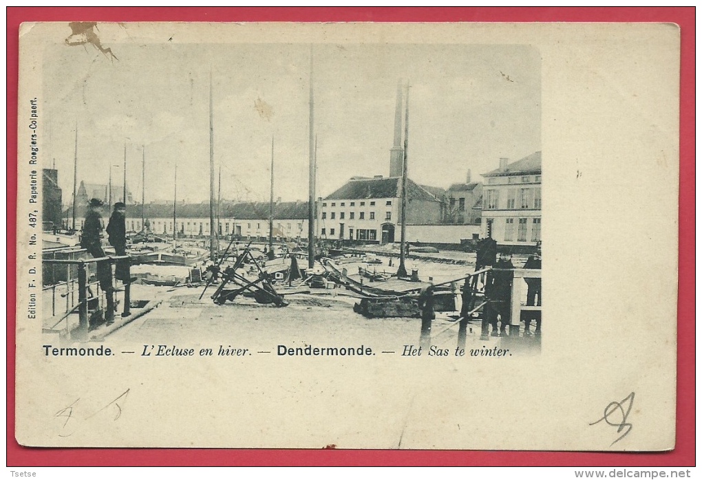 Dendermonde - Het Sas Te Winter - 1902 ( Verso Zien ) - Dendermonde