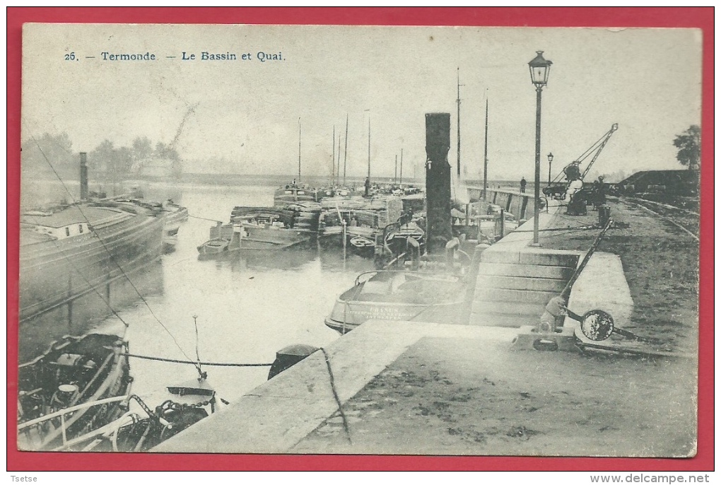 Dendermonde / Termonde - Le Bassin Et Quai - 1911 ( Verso Zien ) - Dendermonde