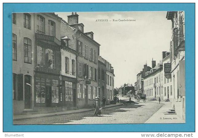 CPA Commerces Droguerie Charcuterie Photographe Banque Société Générale Rue Cambrésienne AVESNES 62 - Avesnes Le Comte