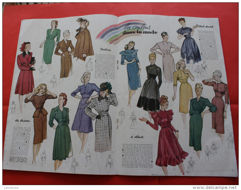 SEPT/OCT 1946 VINTAGE " MODE & TRAVAUX "HEBDO N°554 MODELES PATRON MODE ROBES HABITS LOISIRS CREATIFS.->Voir Scanns - Autres & Non Classés