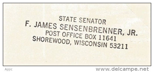 Lettre Du Senateur J.James Sensenbrenner Jr, Postée à ONU New-York 1975 Vers La France  . Deux Photos - Lettres & Documents