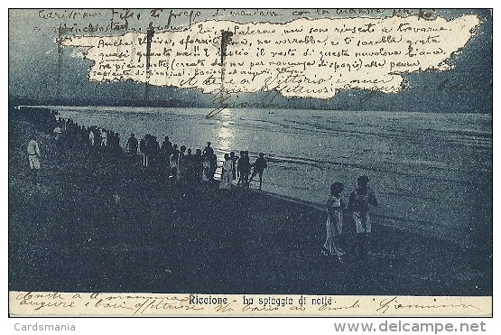 Riccione(Rimini)-La Spiaggia Di Notte-1920 - Rimini
