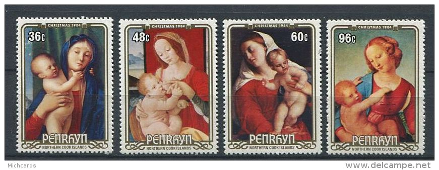 145 PENRHYN 1984 - Noel Tableau Madone Enfant (Yvert 302/05) Neuf ** (MNH) Sans Trace De Charniere - Penrhyn