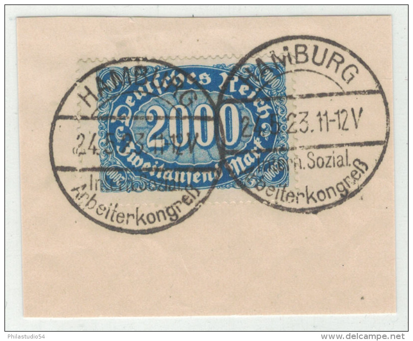 1922; Sonderstempel HAMBURG Int. Sozial-Arbeiterkongress - Gebraucht