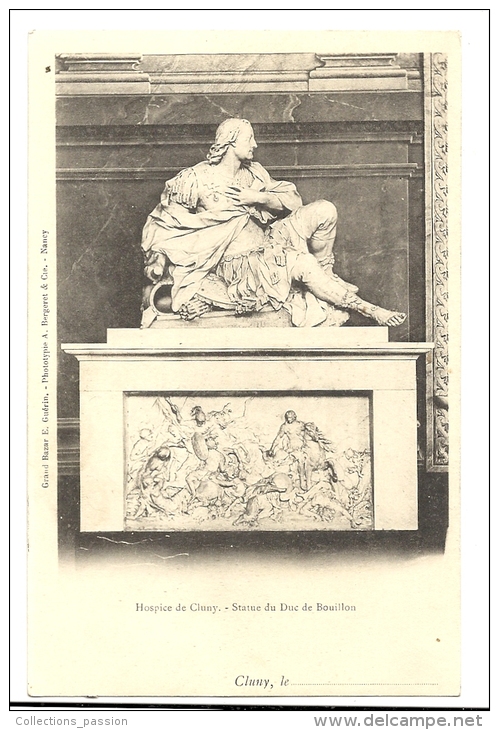 Cp, Scultures, Hospice De CLuny, Statue Du Duc De Bouillon - Sculture