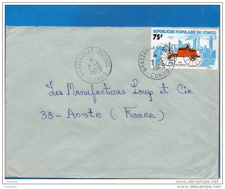 MARCOPHILIE-lettre- CONGO-pour Françe- Cad   1979-stamp -car-auto C&F DuryeaN°380 - Used