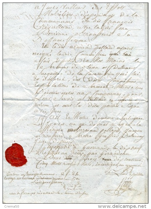 Manuscrit Acte De Juge De Paix D' HERBIGNAC : La Chapelle Des Marais (44) 2 Juillet 1805, époque NAPOLEON 1er - Manuscritos