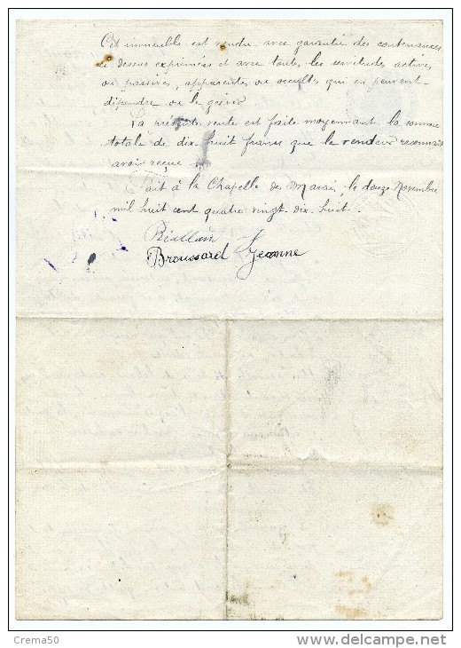 Manuscrit Acte De Notaire D' Herbignac: 12 Novembre 1898 - Village De Camert: La Chapelle Des Marais - Manuscrits