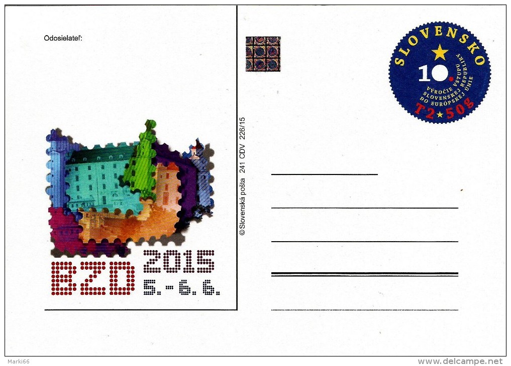 Slovakia - 2015 - Bratislava Collectors Days 2015 - Postcard With Printed Stamp And Hologram - Postales