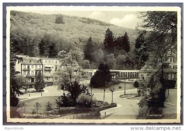 Alte Karte  "Schlangenbad Im Taunus - Kurviertel" - Schlangenbad