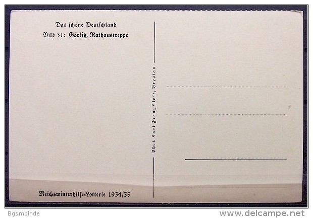 Alte Karte  "GÖRLITZ - Rathaustreppe /Reichswinterhilfe-Lotterie 1934/35 Bild 31" - Goerlitz