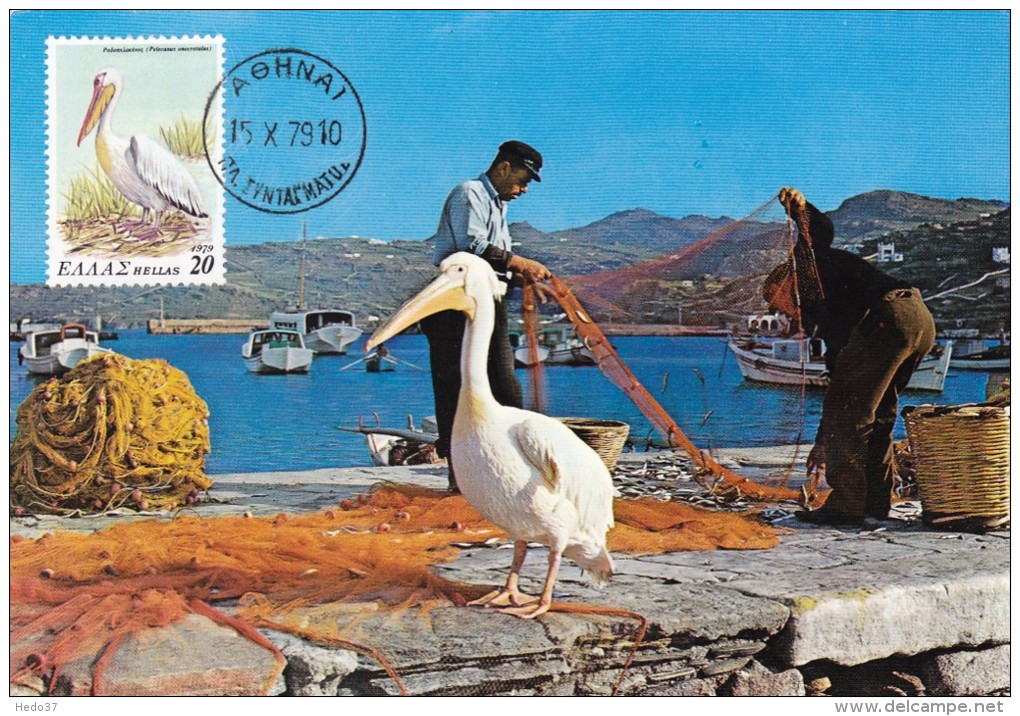 GRECE Carte Maximum - Pelecanus Onocrotalus - Cartes-maximum (CM)