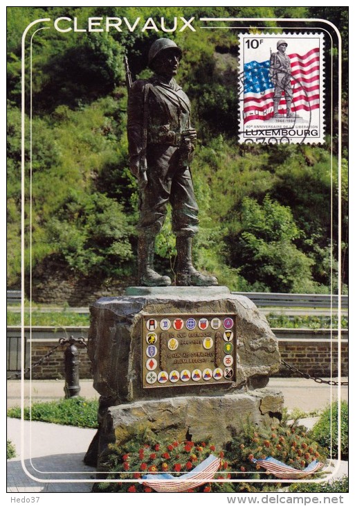 LUXEMBOURG Carte Maximum - Statue De Soldat US - Maximumkaarten