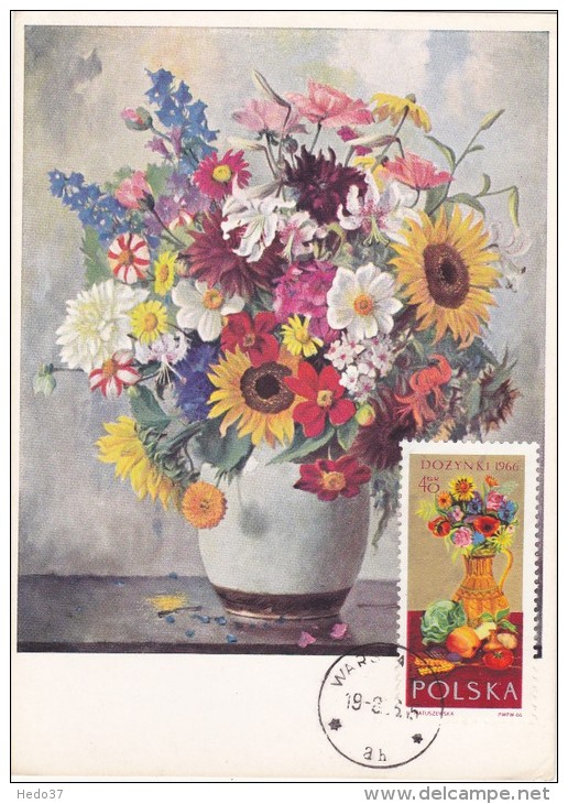 POLOGNE Carte Maximum - Fleurs,Fruits,Légumes - Maximumkaarten