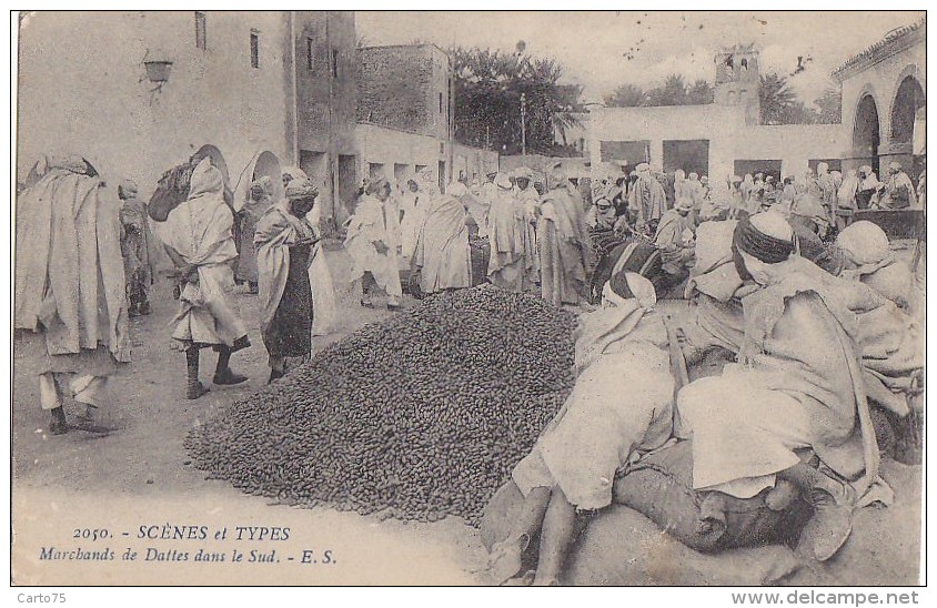 Algérie -  Marché Marchands De Dattes - 1921 - Berufe