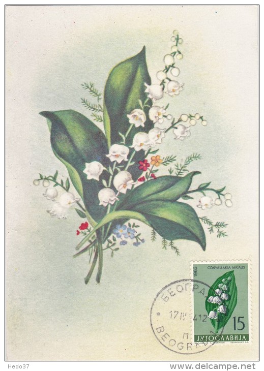 YOUGOSLAVIE Carte Maximum - Muguet - Cartes-maximum