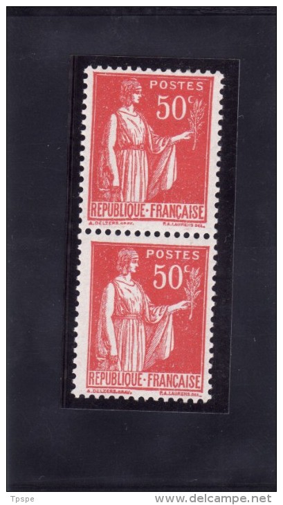 N°283, Type I Et III Se Tenant Verticalement, N*, TB, Cote Maury 40 €, Voir Photo - 1932-39 Paz