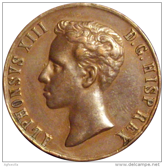 ESPAÑA. MEDALLA ALFONSO XIII. MAYORÍA EDAD. 1.902. 31 Mm. ESPAGNE. SPAIN MEDAL - Monarquía/ Nobleza