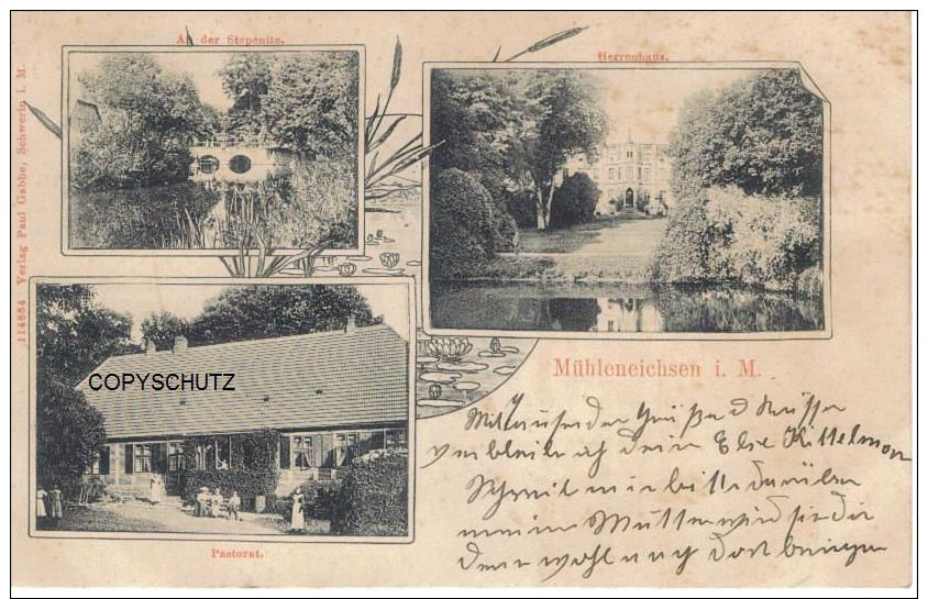 MÜHLEN EICHSEN Gadebusch - Z. B. Herrenhaus Schloß - 1907 - Autres & Non Classés