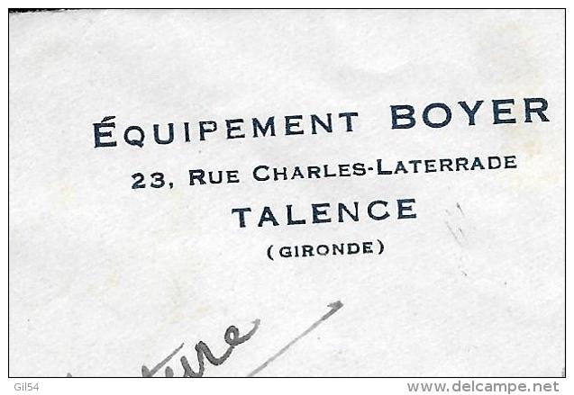 Yvert N°281 Sur Lsc , Lettre ,  à Entête Commerciale, Oblitéré Bordeaux -cour-d'aquitaine  En Octobre 1934 - Lot7301 - 1932-39 Peace