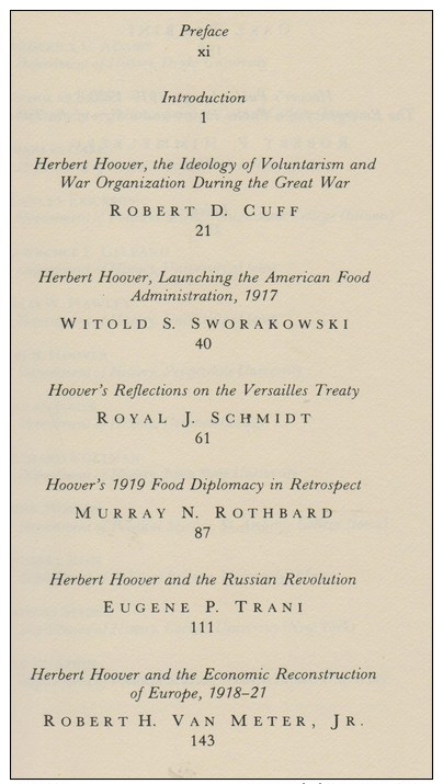 Lawrence E. Gelfand (red.), Herbert Hoover, The Great War And Its Aftermath (1914-1923) - War 1914-18