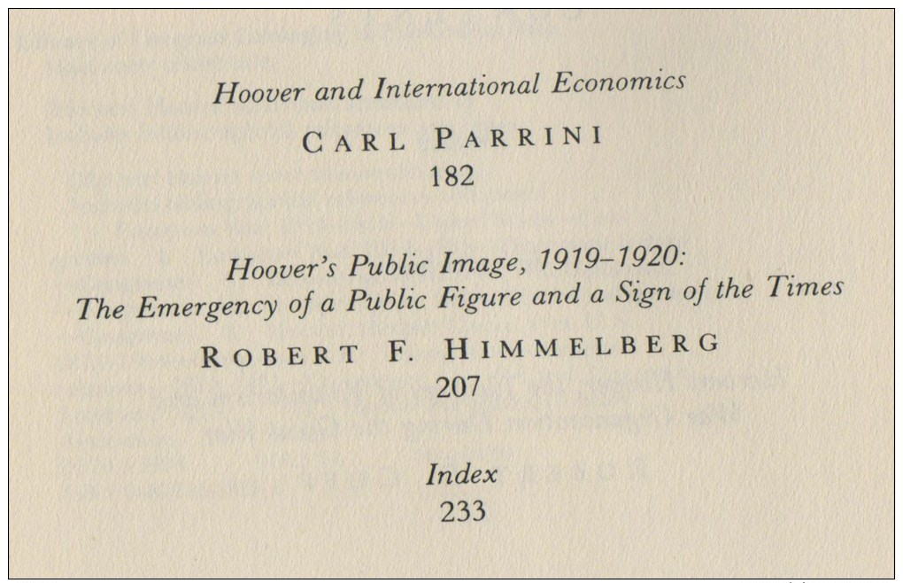 Lawrence E. Gelfand (red.), Herbert Hoover, The Great War And Its Aftermath (1914-1923) - Guerre 1914-18