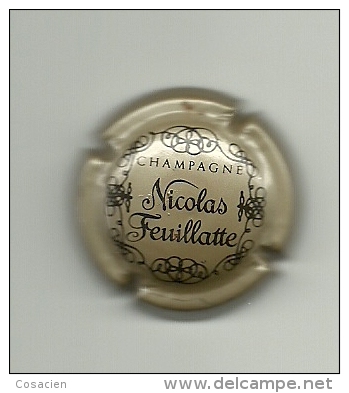 Capsule De Champagne Nicolas Feuillatte, Texte Noir Sur Bronze - Feuillate