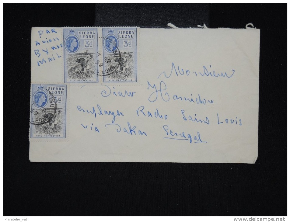 GRANDE BRETAGNE - SIERRA LEONE - Enveloppe Pour Le Sénégal En 1959 - Aff. Plaisant - à Voir - Lot P9587 - Sierra Leone (...-1960)