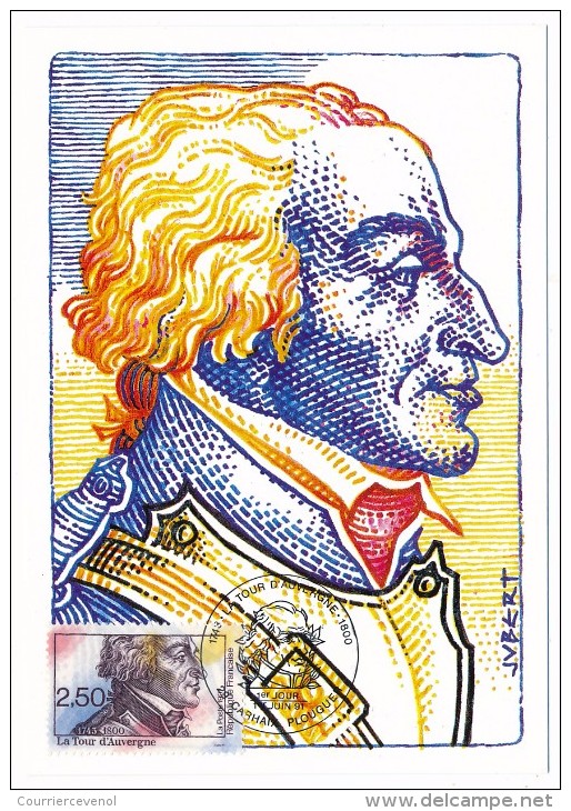 FRANCE - 4 Cartes Maximum - Révolution Française - St Just, La Tour D'Auvergne, Arbre De La Liberté,  Gendarmerie...1991 - 1990-1999