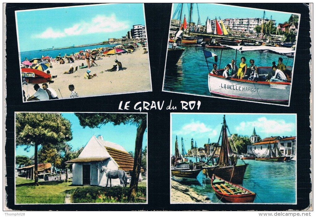 Le GRAU-du-ROI (Gard) - La Plage Entrée Du Port, Départ Pour Promenade En Mer, Cabane Du Boucanet, Canal, Port Et Phare - Le Grau-du-Roi