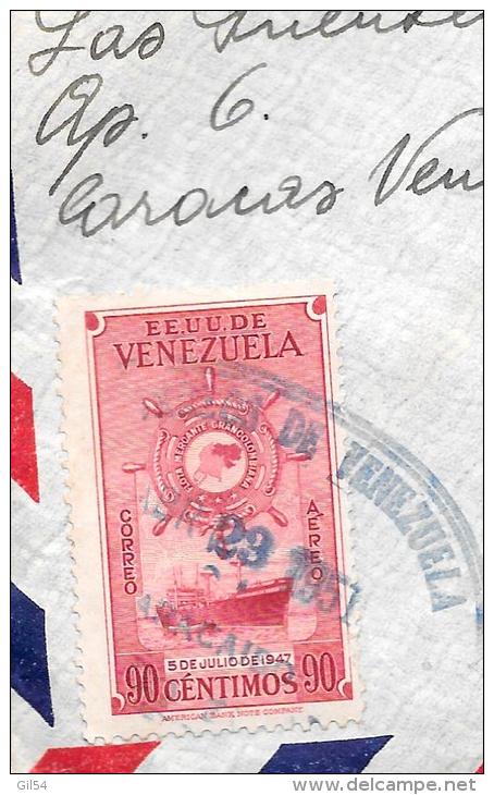 Yvert PA N°260 SUR LSC Oblitéré En 1951 De Caracas Pour Paris    LOT7407 - Venezuela