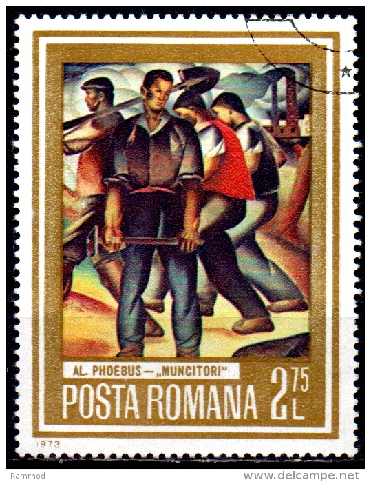 ROMANIA 1973 Paintings Showing Workers -2l.75   - "Miners" (A. Phoebus)  FU - Gebruikt
