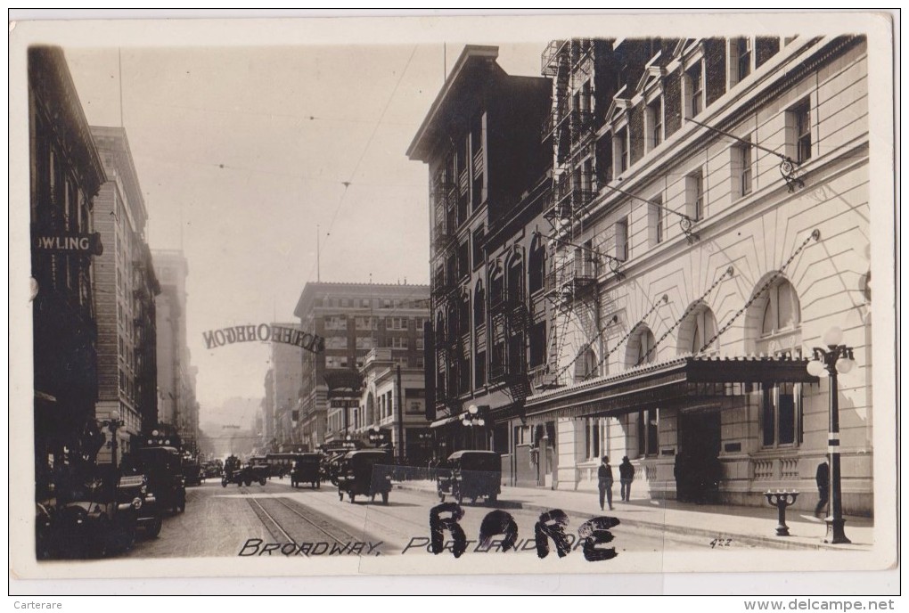 ETATS UNIS D'amérique,united States,USA,OREGON,BROADWAY,PORTLAND,1910,CARTE OLD,CENTRE VILLE,CITY,CARTE PHOTO - Portland