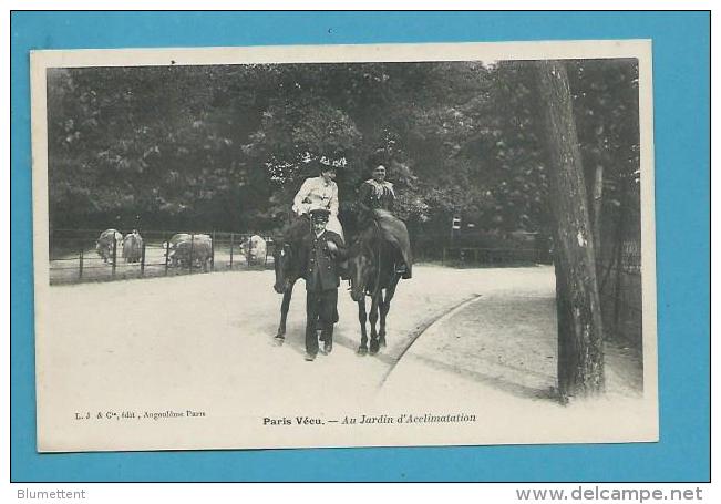 CPA PARIS VECU - Promenade à Cheval Au Jardin D'Acclimatation - Parks, Gardens