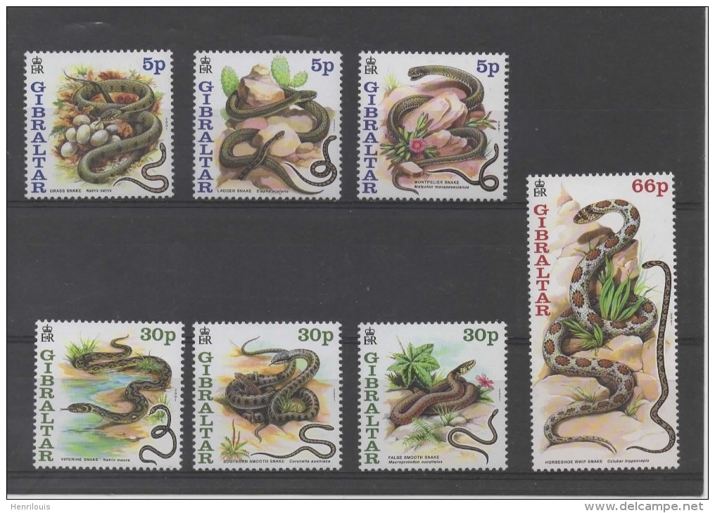 GIBRALTAR  Timbres Neufs ** De 2001  ( Ref 1251  ) Animaux -  Serpents / Snakes - - Gibraltar