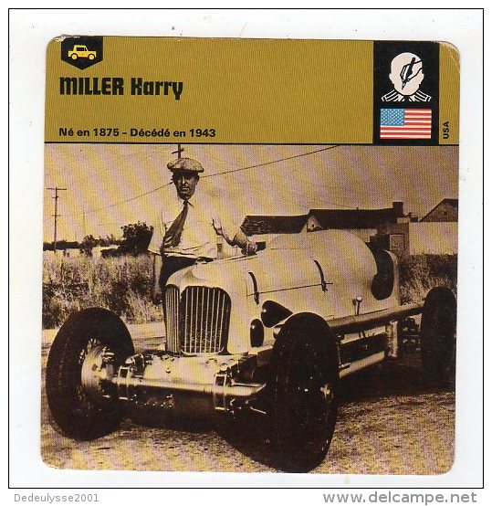 Sept15  70625   Miller Harry   ( Fiche Auto ) - Car Racing - F1