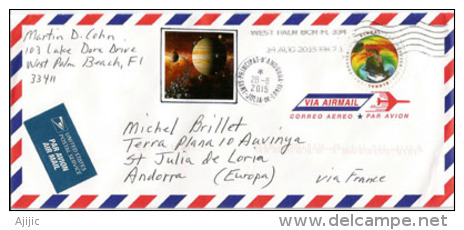 USA. Global Stamp Forever (planet’s Sea Surface Temperatures), Sur Lettre Adressée En Andorre - America Del Nord