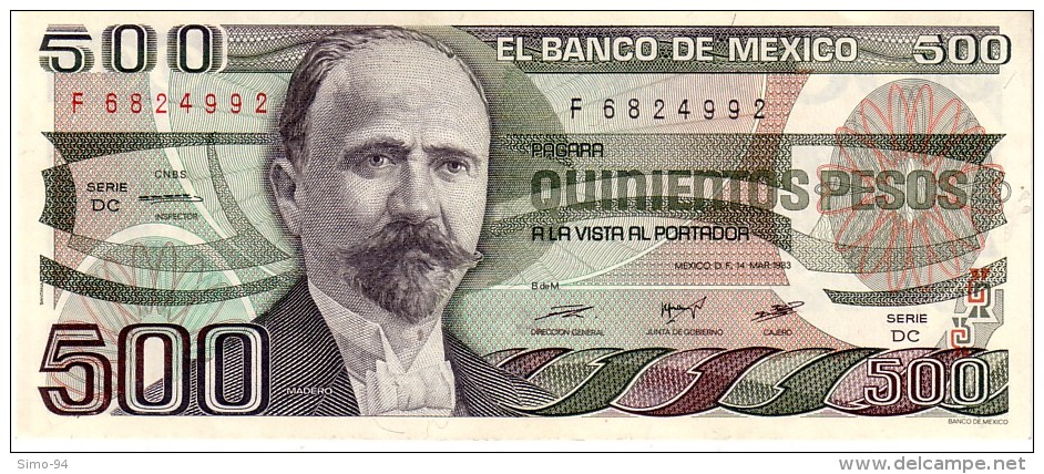 Mexico P.79a 500 Pesos 1983 Unc - Mexiko