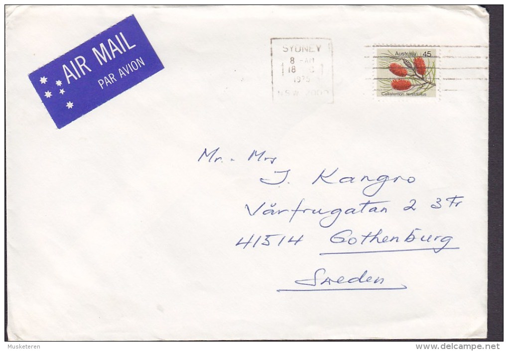 Australia AIR MAIL Par Avion Label SYDNEY (NSW) 1975 Cover Brief GOTHENBURG Sweden - Brieven En Documenten