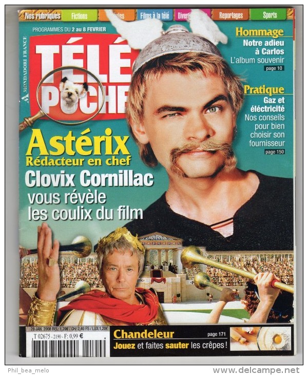 ASTERIX AUX J.O - PRESSE - MAGAZINE TELE POCHE N° 2190 FEVRIER 2007 - COUVERTURE + 6 PAGES - Astérix