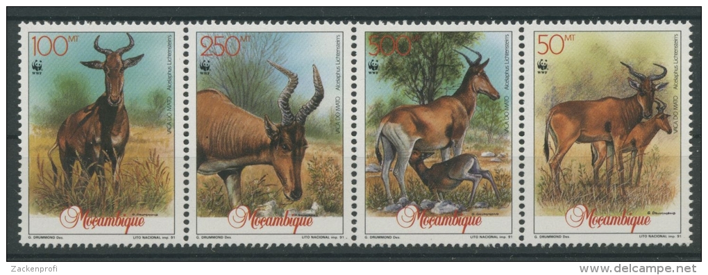 Mocambique 1991 WWF Antilopen 1231/34 ZD Postfrisch (R20431) - Mosambik