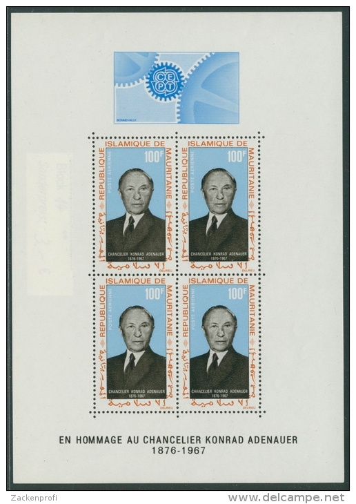 Mauretanien 1967 Adenauer Block 4 Postfrisch (G20411) - Mauritanië (1960-...)