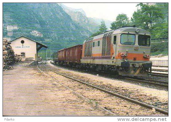 8 FS Treno Merci Per Bassano D.445.1113 Campanè - Valstagno (VI) Rairoad Treain Railweys Treni TCS4 - Gares - Avec Trains