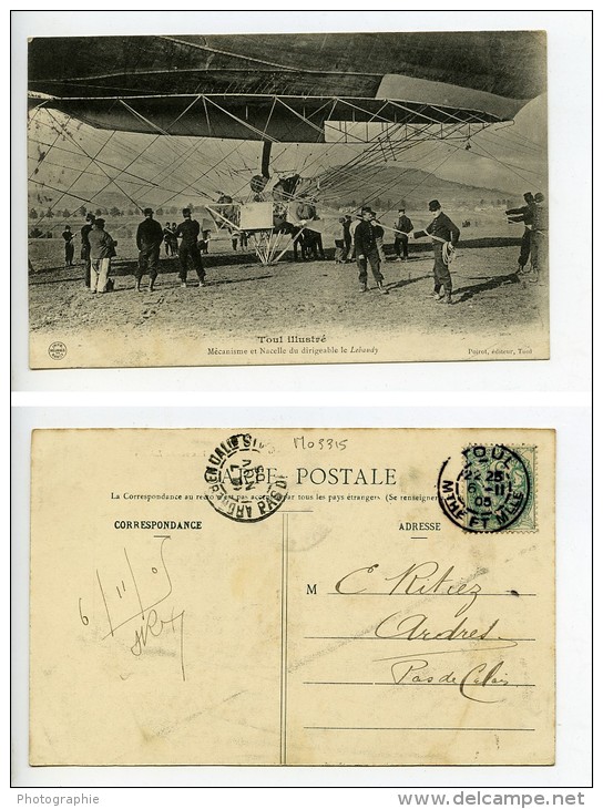 France Toul Aviation Dirigeable Lebaudy Ancienne Carte Postale CPA 1905 - ....-1914: Precursors