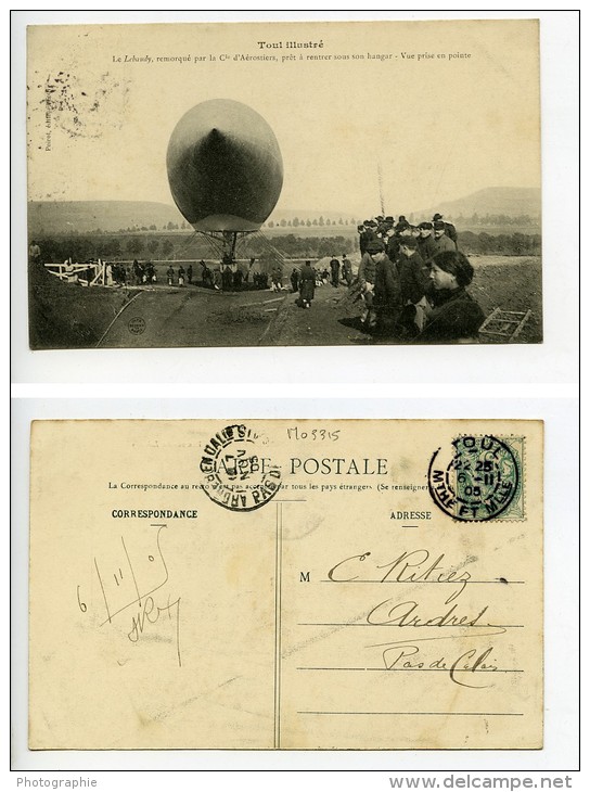 France Toul Aviation Dirigeable Lebaudy Ancienne Carte Postale CPA 1905 - ....-1914: Precursors