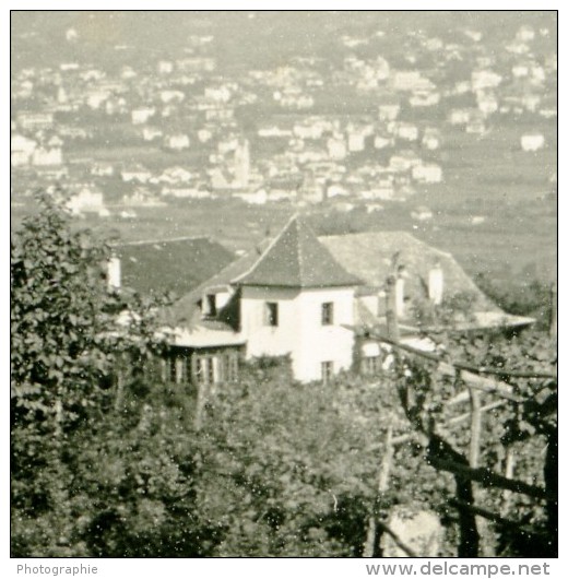 Italie Tyrol Du Sud Alpes Montagne Merano Panorama Ancienne Photo Stereoscope NPG 1900 - Stereoscopic