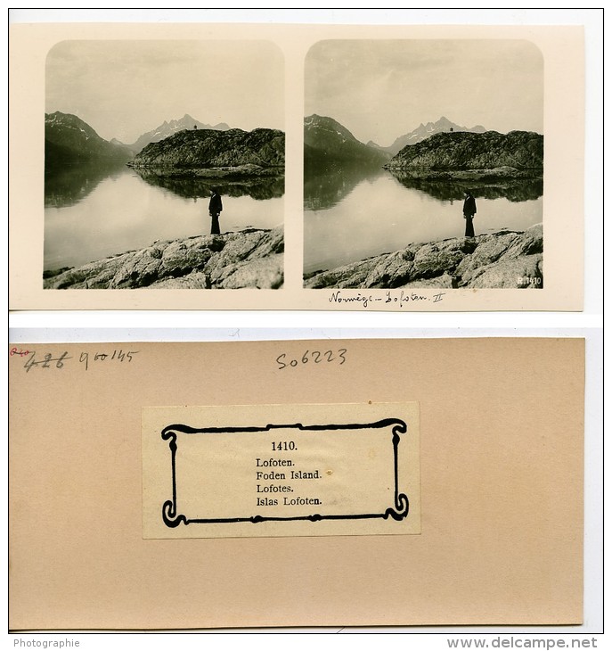 Norvège Iles Lofoten Ancienne Photo Stereoscope Anonyme 1900 - Stereoscopic